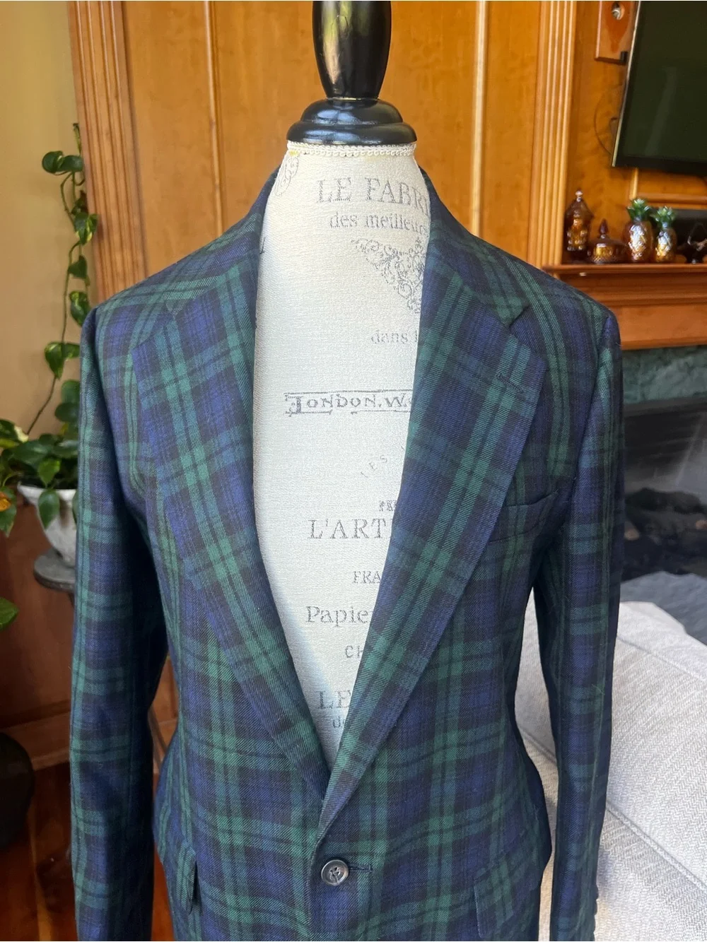 Polo Ralph Lauren Vintage Green & Navy Plaid Blazer Classic Jacket women’s 20 R